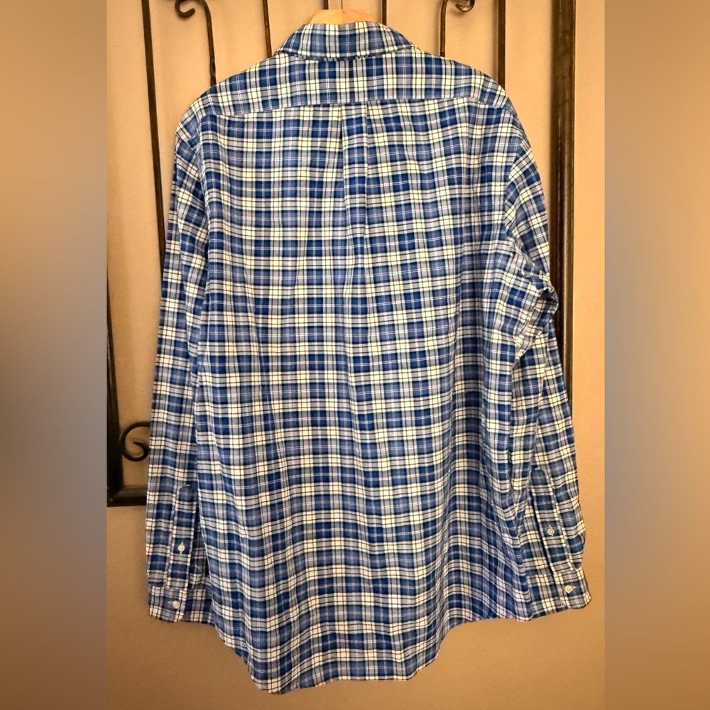 Blue Plaid Men's Ralph Lauren Button Up Shirt - Picture 4 of 4